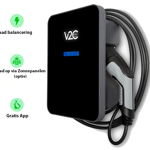 V2C Trydan 3,7-22kW | 3 fase | 5 meter kabel | Type 2